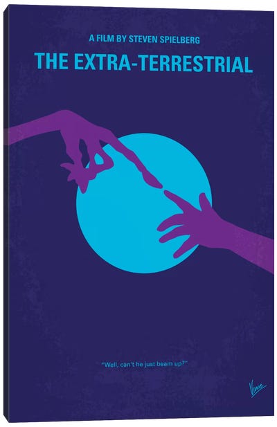 E.T. The Extra-Terrestrial Minimal Movie Poster Canvas Art Print - Fantasy Minimalist Movie Posters