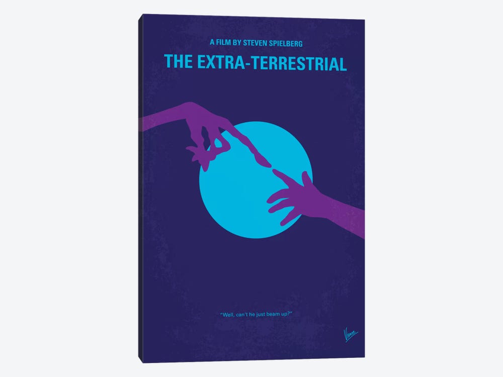 E.T. The Extra-Terrestrial Minimal Movie Poster by Chungkong 1-piece Canvas Print