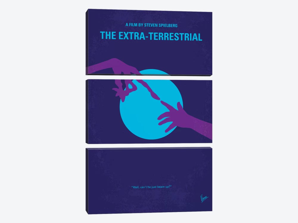 E.T. The Extra-Terrestrial Minimal Movie Poster by Chungkong 3-piece Canvas Print