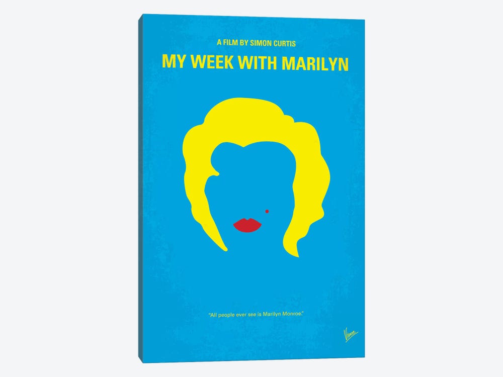 My Week With Marilyn Minimal Movie Poster by Chungkong 1-piece Canvas Print