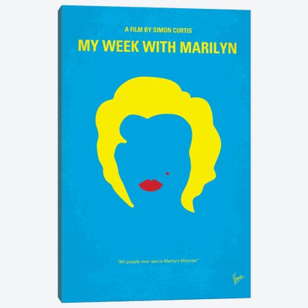 My Week With Marilyn Minimal Movie Poster Canvas Print #CKG294} by Chungkong Canvas Art Print
