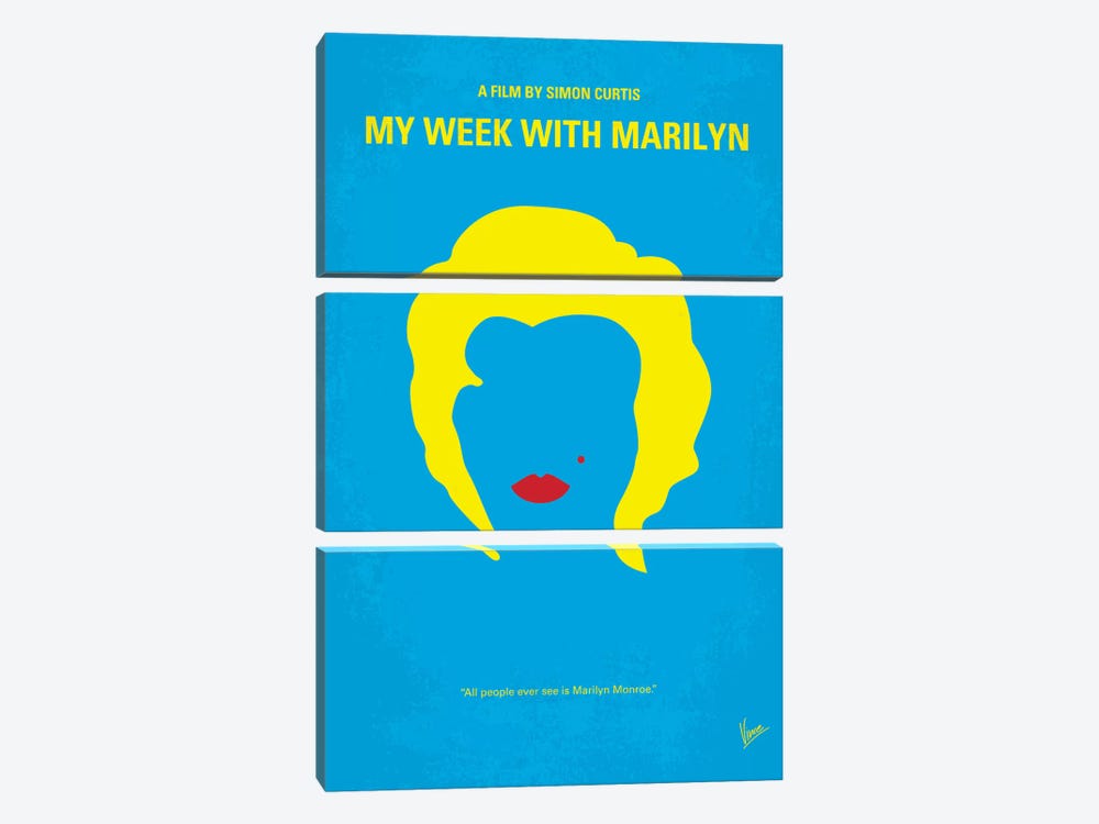 My Week With Marilyn Minimal Movie Poster by Chungkong 3-piece Art Print