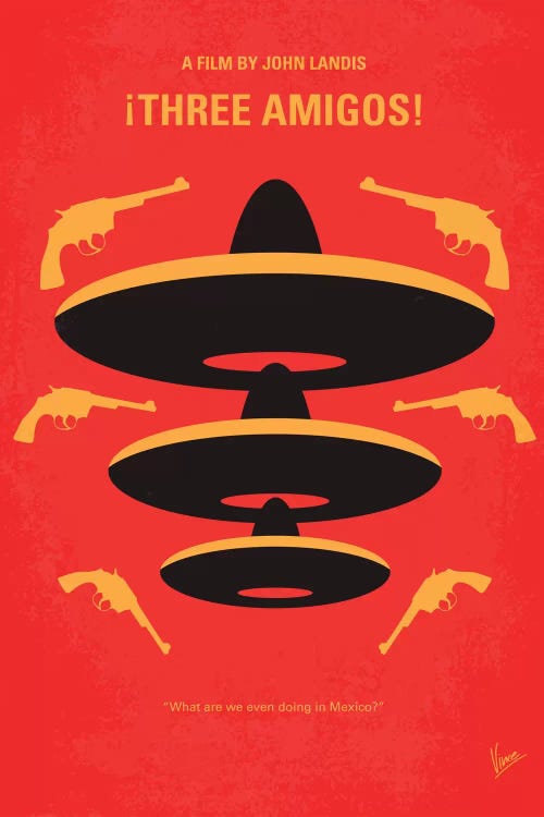 Three Amigos Minimal Movie Poster