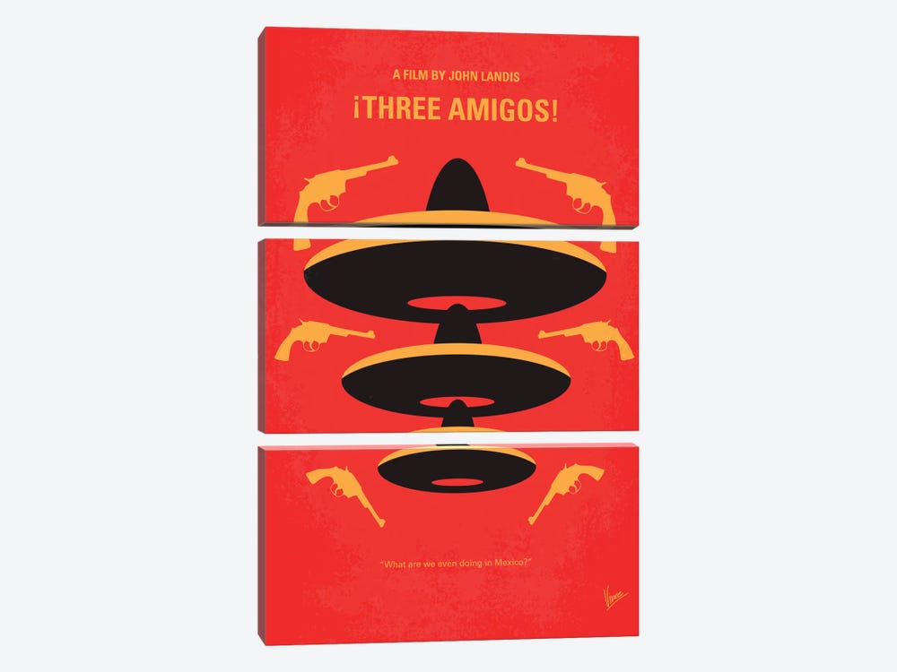 Three Amigos Minimal Movie Poster by Chungkong 3-piece Canvas Artwork