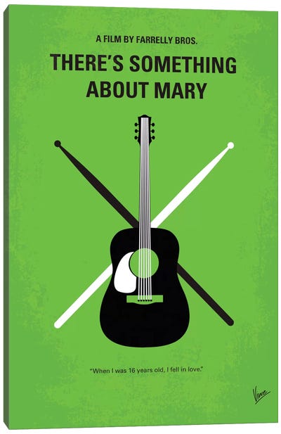 There's Something About Mary Minimal Movie Poster Canvas Art Print - Comedy Minimalist Movie Posters