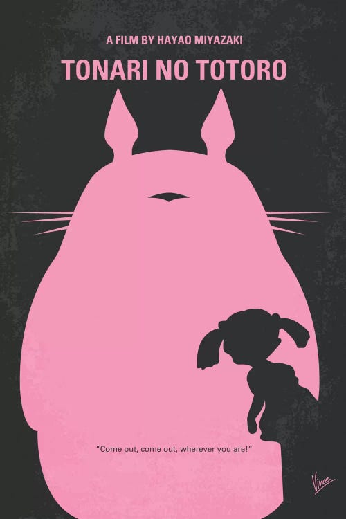 My Neighbor Totoro Minimal Movie Poster by Chungkong wall art