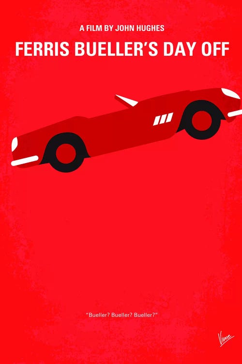 Ferris Bueller's Day Off Minimal Movie Poster by Chungkong wall art