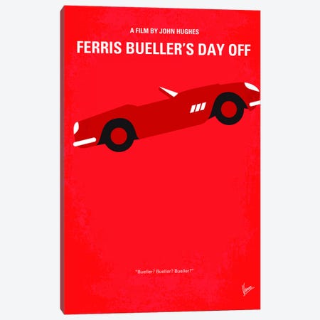 Ferris Bueller's Day Off Minimal Movie Poster Canvas Print #CKG302} by Chungkong Canvas Wall Art