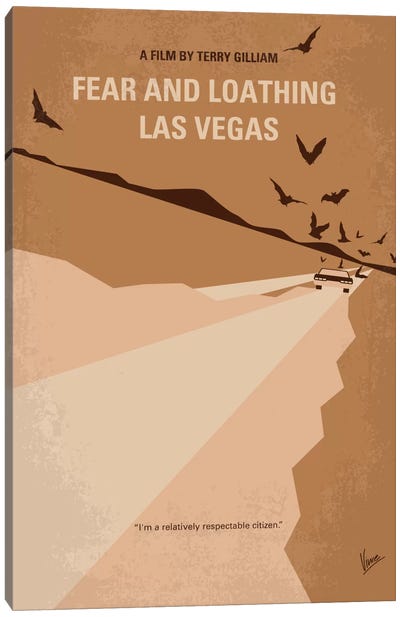 Fear And Loathing Las Vegas Minimal Movie Poster Canvas Art Print - Biographical Movie Art