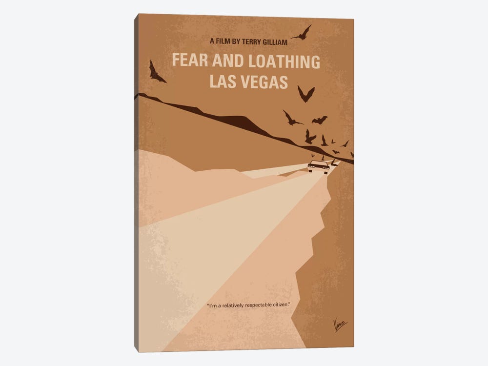 Fear And Loathing Las Vegas Minimal Movie Poster by Chungkong 1-piece Canvas Wall Art