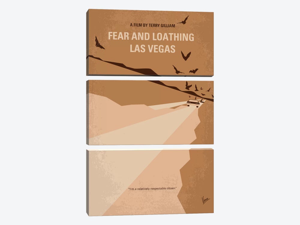 Fear And Loathing Las Vegas Minimal Movie Poster by Chungkong 3-piece Canvas Art