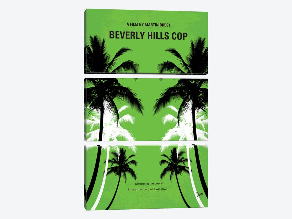 Beverly Hills Cop Minimal Movie Poster by Chungkong 3-piece Canvas Art Print