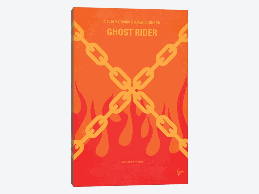 Ghost Rider Minimal Movie Poster by Chungkong 1-piece Canvas Art Print