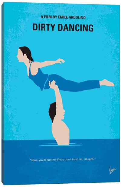 Dirty Dancing Minimal Movie Poster Canvas Art Print - Romance Movie Art