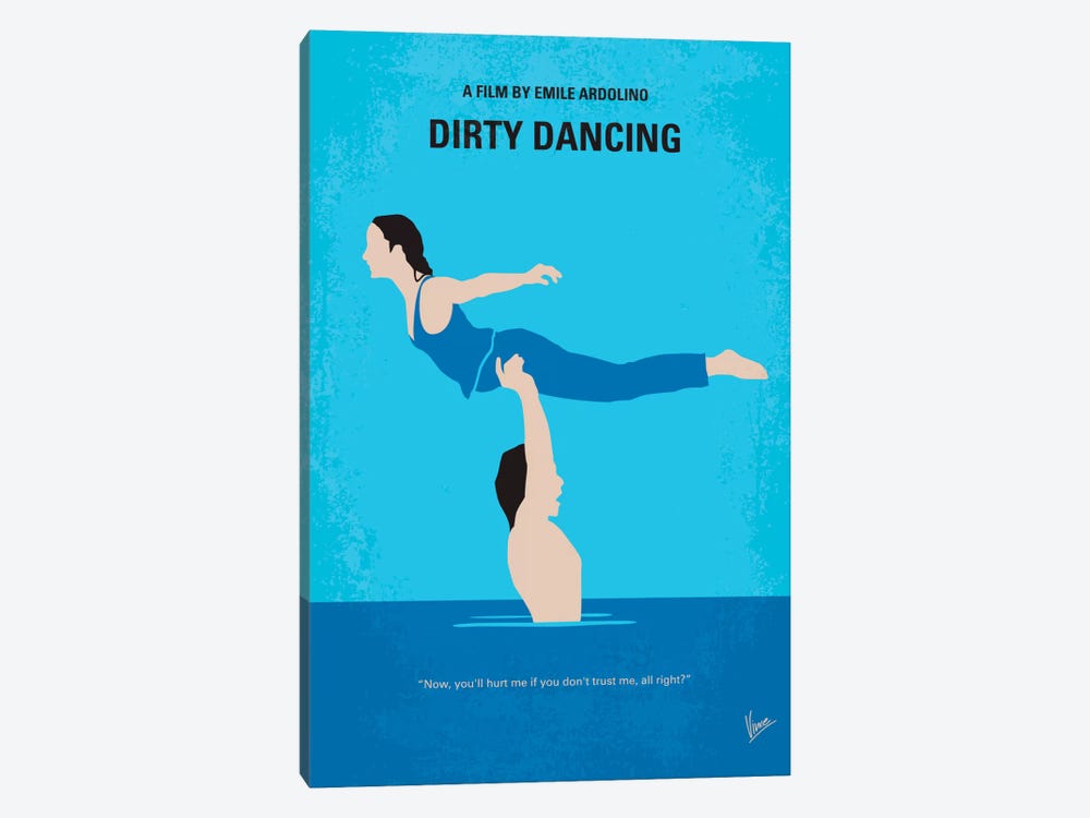 Dirty Dancing Minimal Movie Poster by Chungkong 1-piece Canvas Art Print