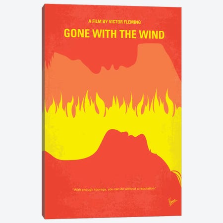 Gone With The Wind Minimal Movie Poster Canvas Print #CKG309} by Chungkong Canvas Wall Art