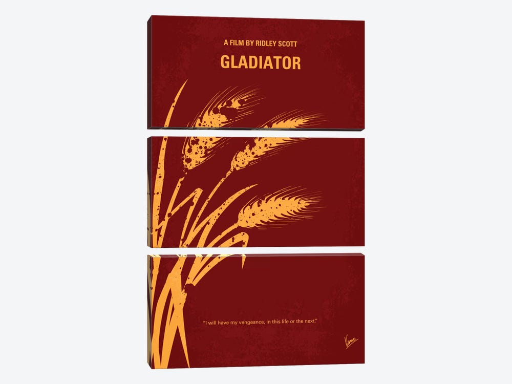 Gladiator Minimal Movie Poster by Chungkong 3-piece Canvas Art