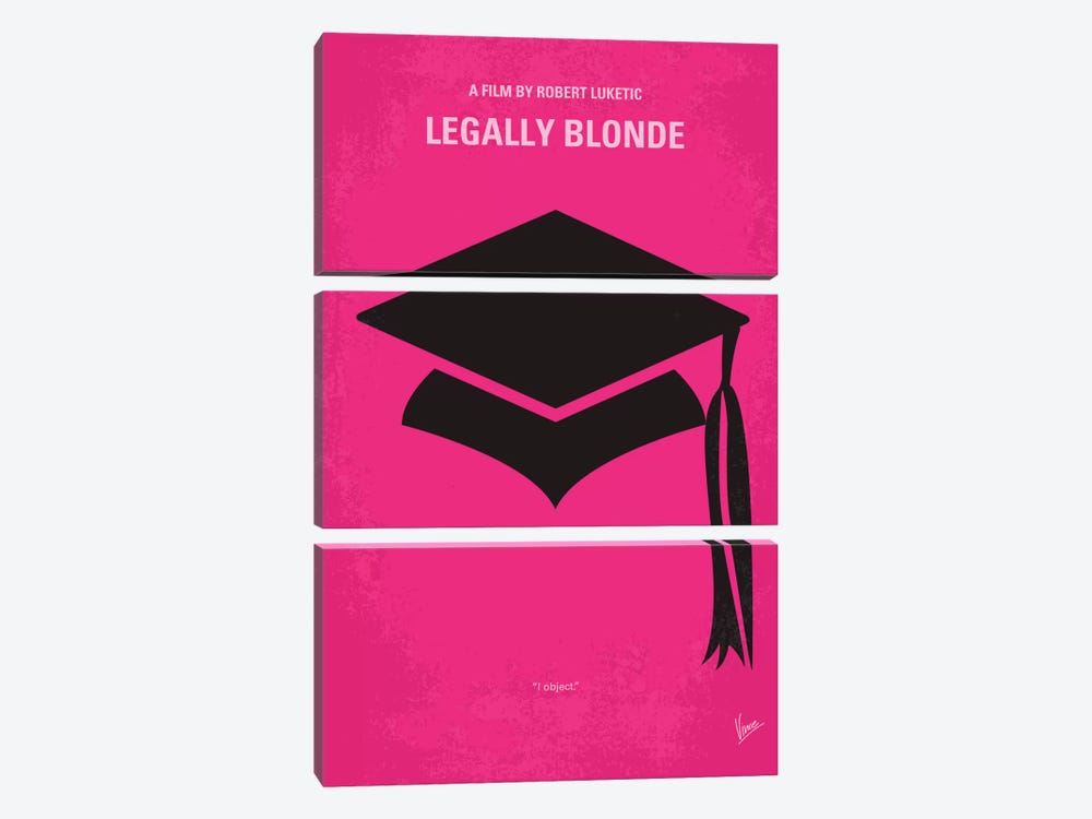 Legally Blonde Minimal Movie Poster by Chungkong 3-piece Canvas Art Print