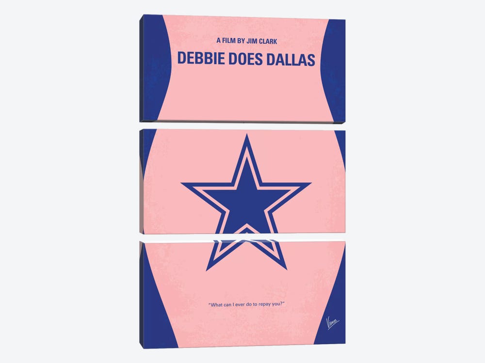 Debbie Does Dallas Minimal Movie Poster by Chungkong 3-piece Canvas Wall Art