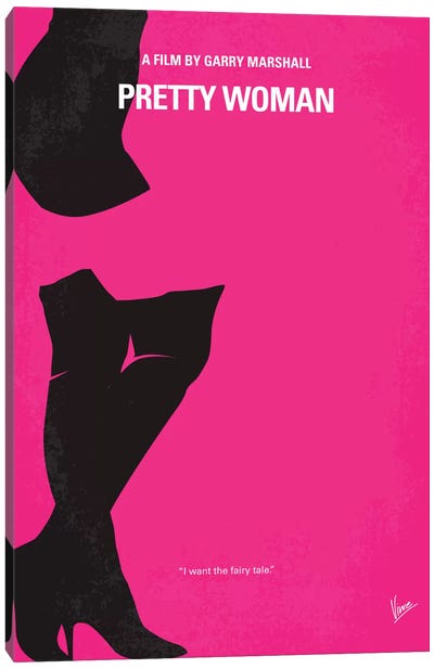 Pretty Woman Minimal Movie Poster Canvas Art Print - Bold & Bright
