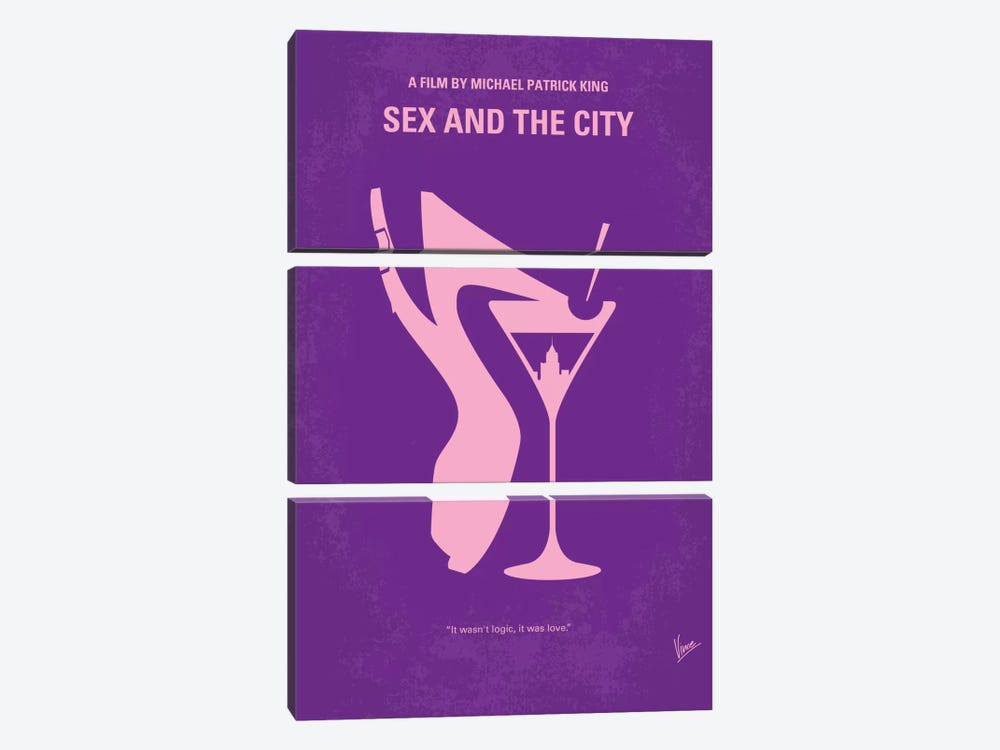 Sex And The City Minimal Movie Poster by Chungkong 3-piece Canvas Art