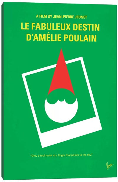 Amelie Minimal Movie Poster Canvas Art Print - Gnome Art