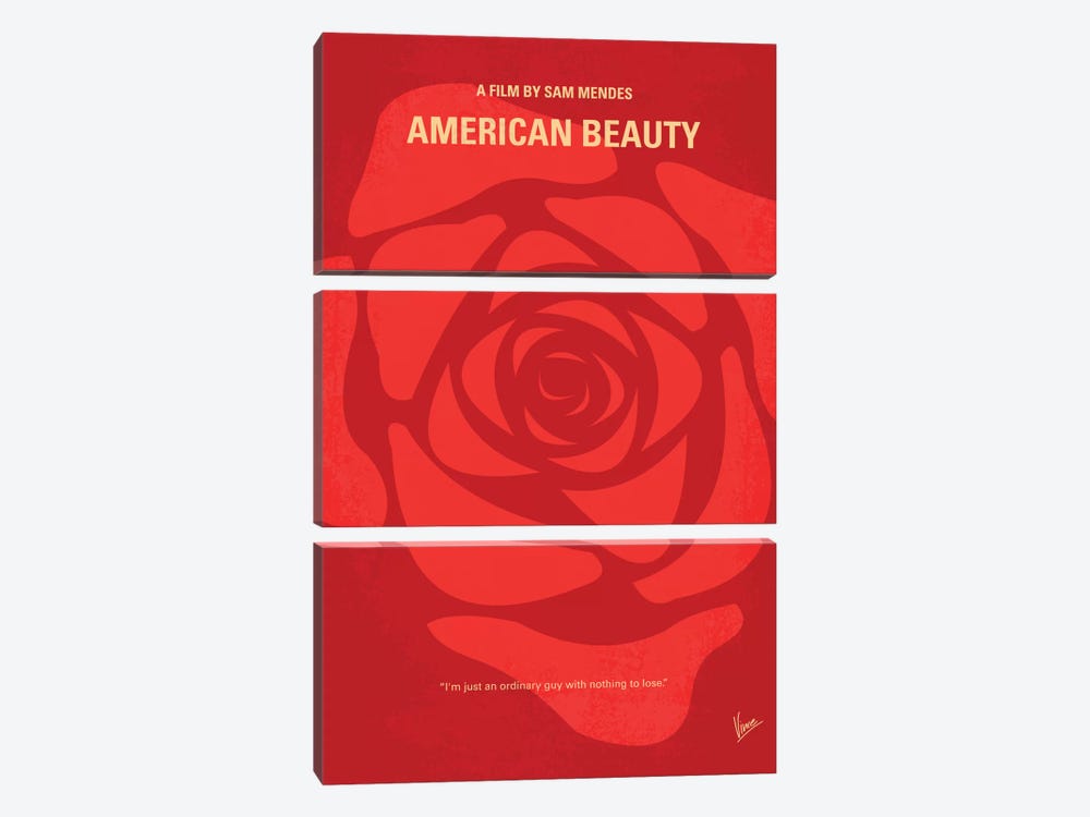 American Beauty Minimal Movie Poster by Chungkong 3-piece Canvas Art