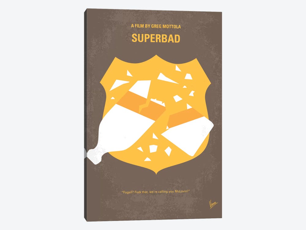 Superbad Minimal Movie Poster by Chungkong 1-piece Canvas Artwork