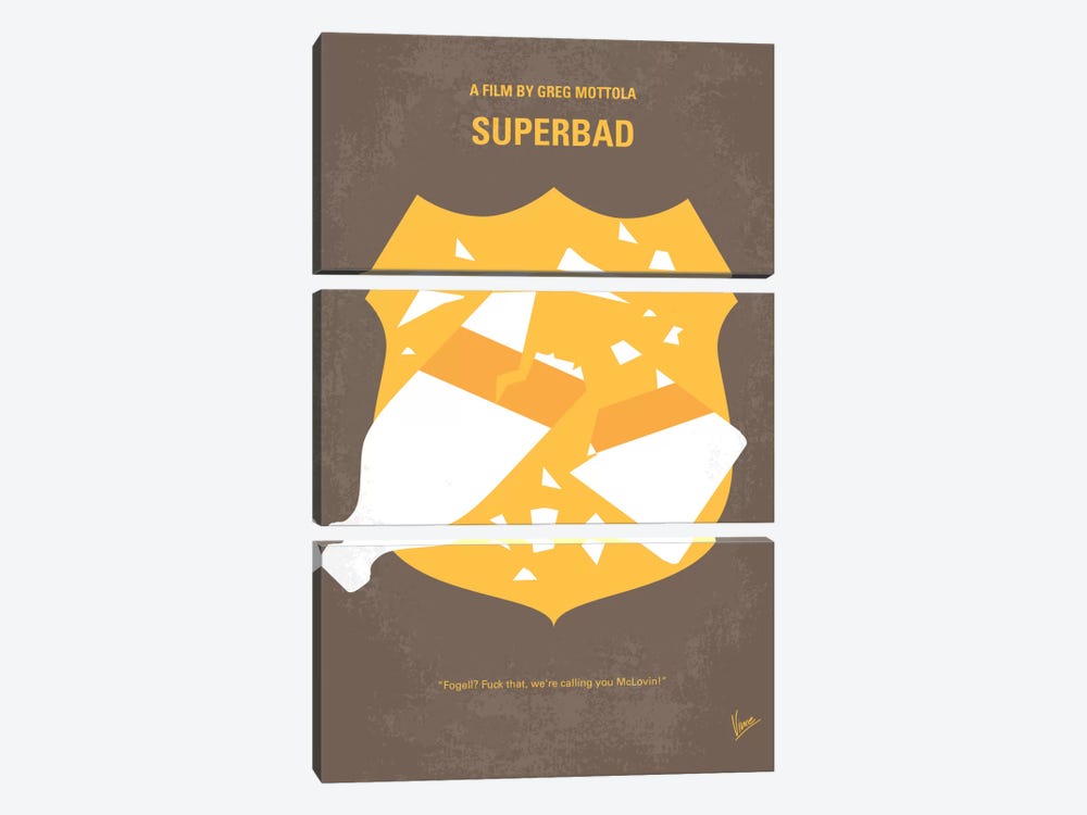 Superbad Minimal Movie Poster by Chungkong 3-piece Canvas Art
