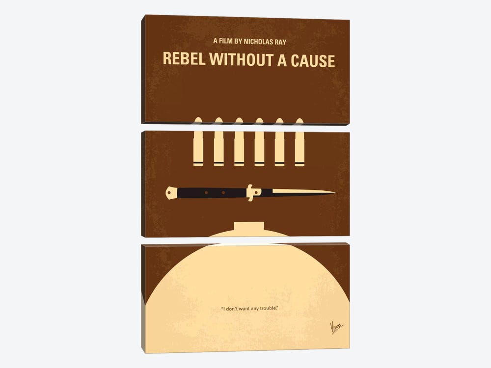 Rebel Without A Cause Minimal Movie Poster by Chungkong 3-piece Canvas Art Print