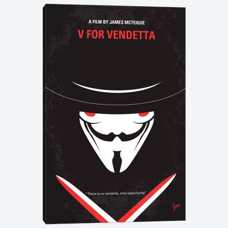 V For Vendetta Minimal Movie Poster Canvas Print #CKG329} by Chungkong Canvas Artwork