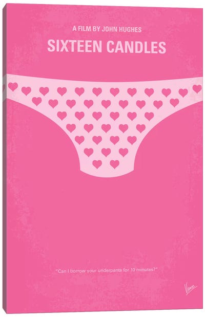 Sixteen Candles Minimal Movie Poster Canvas Art Print - Cult Classic Posters