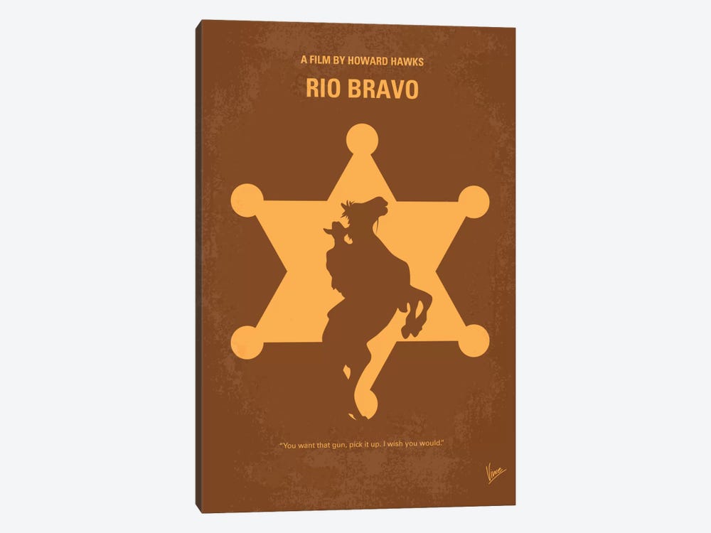 Rio Bravo Minimal Movie Poster by Chungkong 1-piece Canvas Art Print