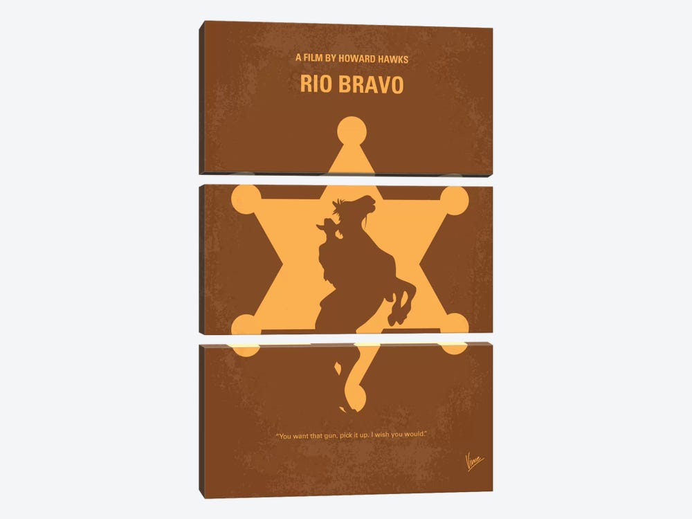 Rio Bravo Minimal Movie Poster by Chungkong 3-piece Canvas Art Print