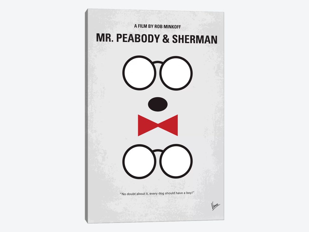 Mr. Peabody & Sherman Minimal Movie Poster by Chungkong 1-piece Canvas Print