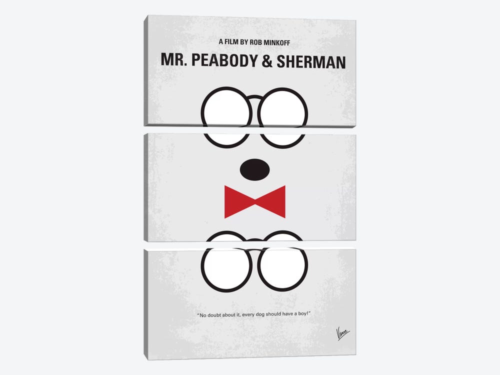 Mr. Peabody & Sherman Minimal Movie Poster by Chungkong 3-piece Canvas Print