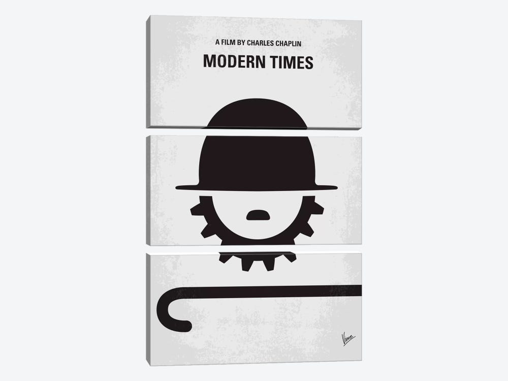 Modern Times Minimal Movie Poster by Chungkong 3-piece Canvas Wall Art