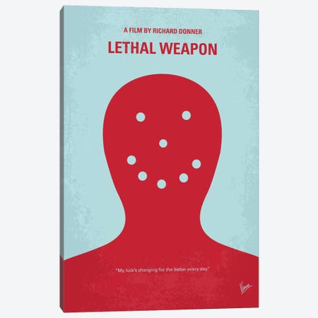 Lethal Weapon Minimal Movie Poster Canvas Print #CKG336} by Chungkong Canvas Art