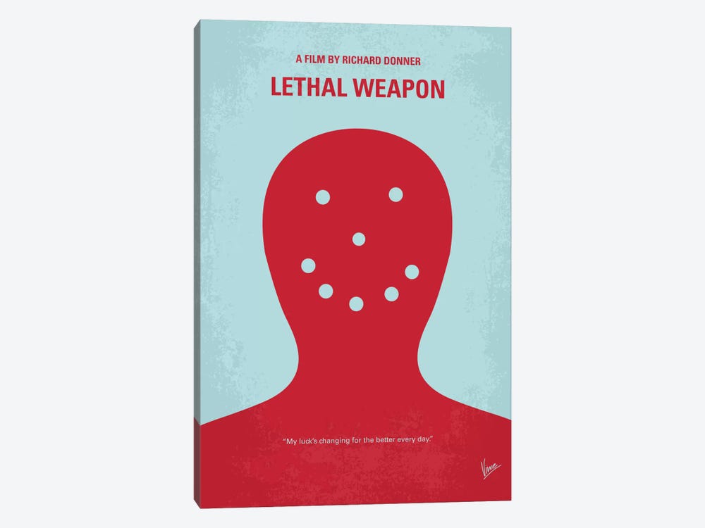 Lethal Weapon Minimal Movie Poster by Chungkong 1-piece Canvas Wall Art