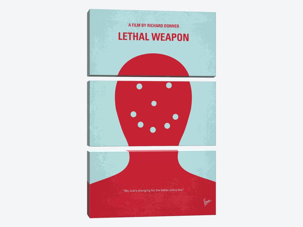 Lethal Weapon Minimal Movie Poster by Chungkong 3-piece Canvas Art