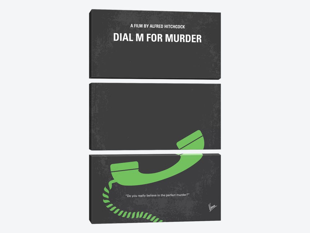 Dial M For Murder Minimal Movie Poster by Chungkong 3-piece Canvas Print