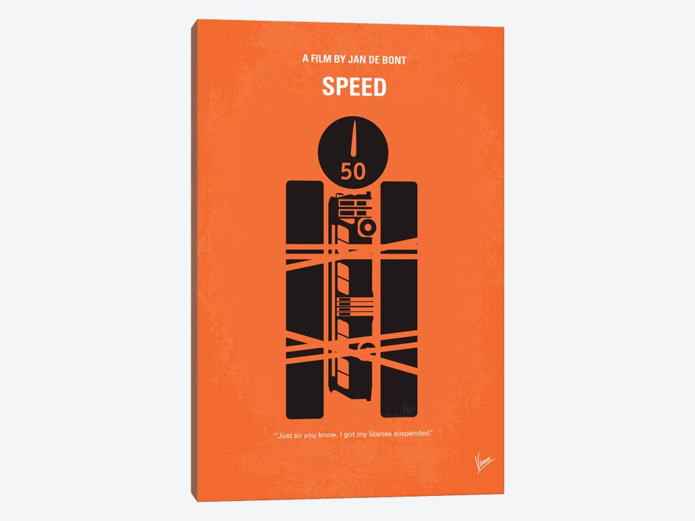 Speed Minimal Movie Poster by Chungkong 1-piece Canvas Wall Art