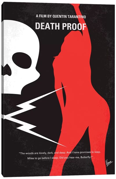Deathproof Minimal Movie Poster Canvas Art Print - Silhouette Art
