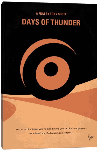 Days Of Thunder Minimal Movie Poster Canvas Art Print - Action & Adventure Minimalist Movie Posters