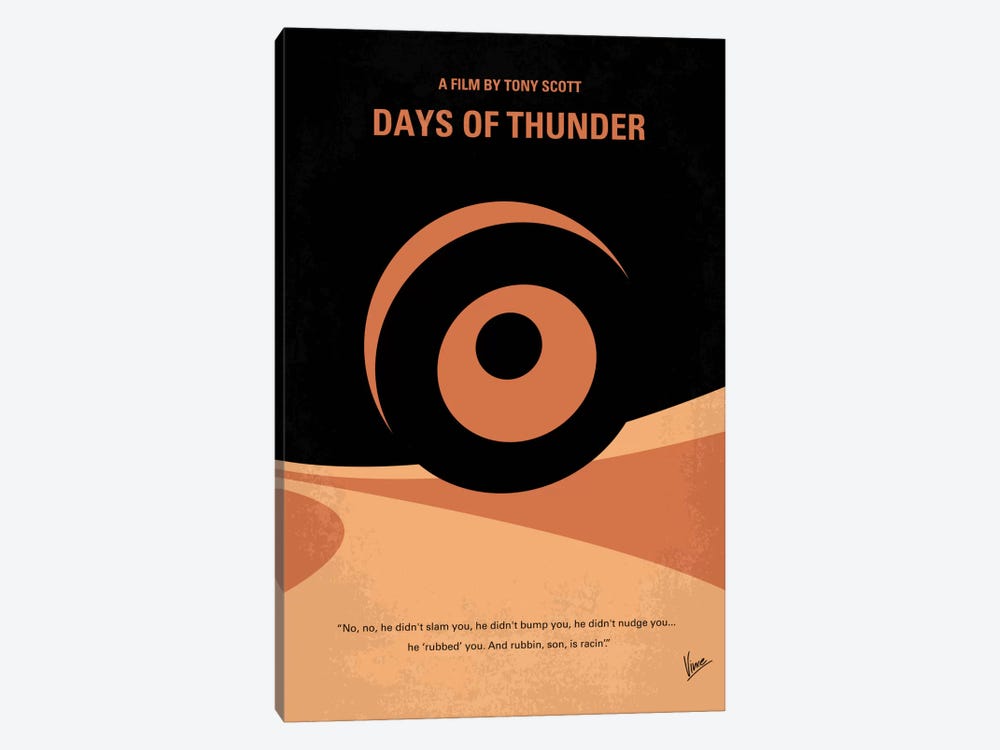 Days Of Thunder Minimal Movie Poster by Chungkong 1-piece Canvas Art Print
