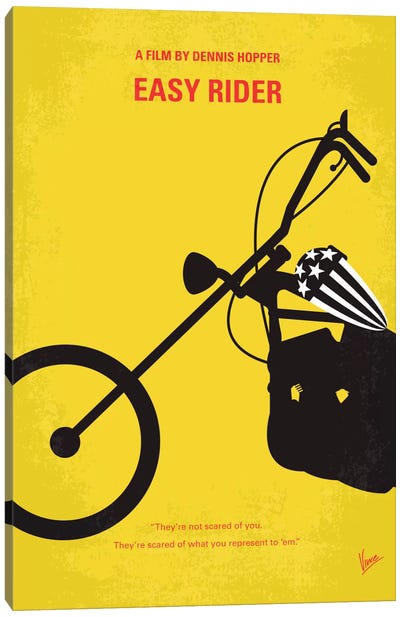 Easy Rider Minimal Movie Poster Canvas Art Print - Minimalist Posters