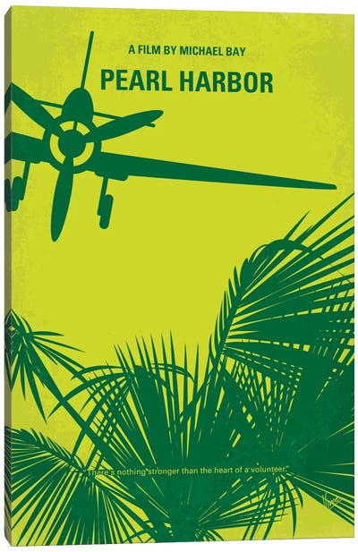 Pearl Harbor Minimal Movie Poster Canvas Art Print - Action & Adventure Minimalist Movie Posters