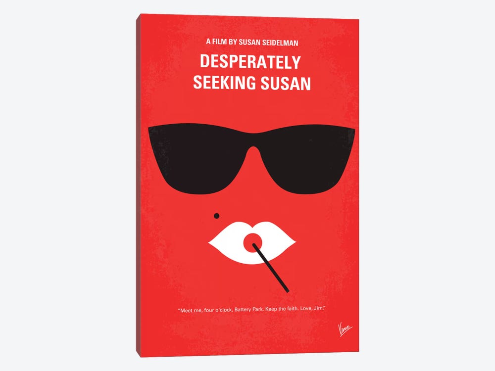 Desperately Seeking Susan Minimal Movie Poster by Chungkong 1-piece Canvas Print