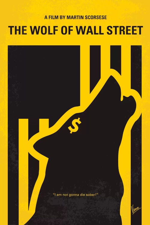 The Wolf Of Wall Street Minimal Movie Poster by Chungkong wall art