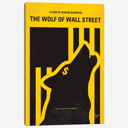 The Wolf Of Wall Street Minimal Movie Poster Canvas Print #CKG346} by Chungkong Canvas Art Print